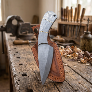 Cuchillo de Supervivencia para Camping y Caza con Hoja Fija de Acero Damasco Forjado, Mango de Madera Pakka Azul - Garantía de 3 Años - Product Image 2