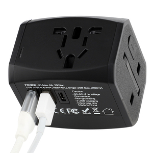 HHT525 <span class=keywords><strong>Universal</strong></span>-Ladegerät mit 3 USB-Anschlüssen und 6 Steckdosen 5V 4000mA Edelstahl-Reise <span class=keywords><strong>adapter</strong></span> mit Wechselstrom steckdose - Product Image 3
