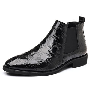 Botas de Invierno para Hombre, Estilo Chelsea, Talla 46, con Forro de Lana Cálida, Botas de Cuero de Lujo para Fiestas y Uso Diario 2025 - Product Image 2