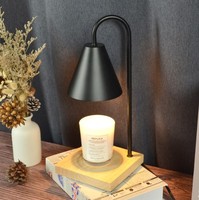 Lampe chauffe-bougie en métal avec minuterie pour l'aromathérapie, luminosité réglable, lampe à cire de bougie, lumière décorative pour le salon