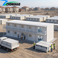 Conteneur de bureau préfabriqué modulaire pliable en acier à double étage pour chantier de construction, robuste et peu encombrant