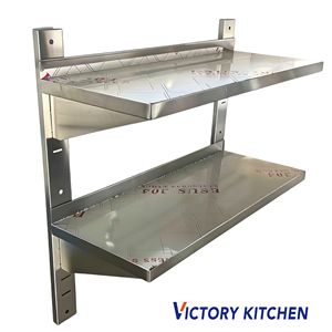 VICTORY KITCHEN - Estante de Pared de Acero Inoxidable 304 de Alta Calidad, 0.8 mm, 2 Niveles, Capacidad de 100 kg, para Laboratorio/Hotel, Gran Oferta - Product Image 3