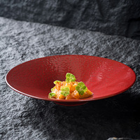 Assiette à vaisselle en céramique de grande valeur de style japonais Nouvelle assiette profonde pour assiette à pâtes pour salade de restaurant d'hôtel