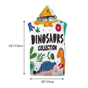 Custom Logo Quick Dry <b>Microfiber</b> Kids Hooded Wearable <b>Beach</b> Poncho <b>Towel</b> for Outdoor Summer Promotions - Product Image 2