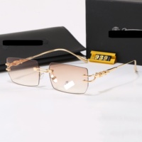 Lunettes de soleil UV400 avec branches métalliques sans monture, légères, protection UV pour usage quotidien en extérieur 939