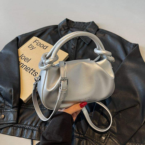 Bolso de Hombro Casual Sencillo de PU Plisado con Cierre Magnético, Modelo Primavera 2026, de Alta Calidad y Diseño Moderno - Product Image 4