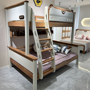 أثاث حديث للأطفال من فوشان سرير من الخشب الصلب سرير مرتفع للفتيات والأولاد مع خزانة سلم لاستخدام غرف النوم - Product Image 3