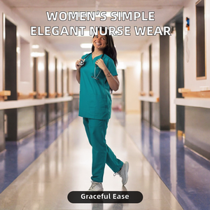 Ensembles d'uniformes d'infirmière pour femmes, tissu denim, matière spandex/polyester, simple, élégant, confortable, vêtements d'hôpital - Product Image 2
