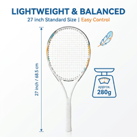 Raqueta de Tenis de Aluminio de Alta Calidad sin Vibraciones con Empuñadura de Aluminio para Sesiones Largas y Cómodas