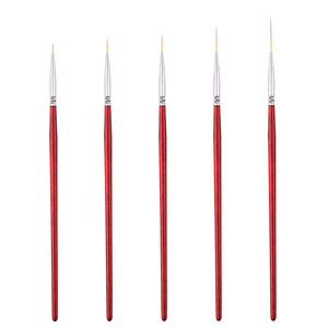 ด้ามไม้สีแดง ขนาด 6 มม. 9 มม. 12 มม. 19 มม. 20 มม. 24 มม. พู่กันเพ้นท์เล็บลายเส้นละเอียด สำหรับวาดลาย ตกแต่งเล็บ ทำเล็บมือ ใช้ในร้านทำเล็บ - Product Image 5