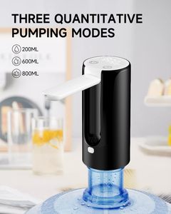 Distributeur d'eau de bureau mini USB rechargeable de 5 gallons, pompe automatique portable en plastique avec support pour usage domestique et hôtelier, eau froide - Product Image 4