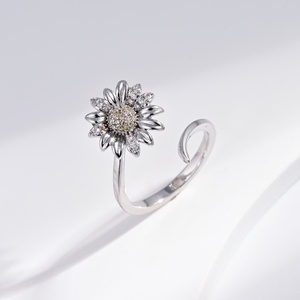 wholesale plata 925 sterling <b>Silver</b> purple stone Oval Cut <b>ring</b> lady luxury gold plated crystal flower Gemstone <b>adjustable</b> <b>rings</b> - Product Image 4