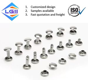 Remaches plateados de doble cara de 9x6 a 9x12 con doble tapa, Material de hierro duradero para bolsos de cuero, bolsos de mano, carteras - Product Image 2