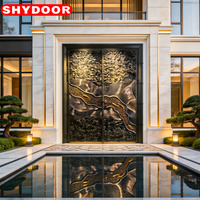 Porte de Villa Double en Aluminium Sculpté sur Mesure, Style Artistique Moderne et Antique, Sécurité Renforcée, Décoration Extérieure pour Entrée de Mansion