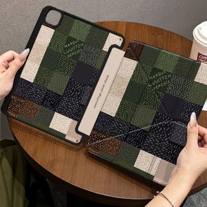 Étui pour iPad 9 2024, nouveau design simple à carreaux avec emplacement pour stylet, protection anti-flexion et anti-chute pour tablette - Product Image 2