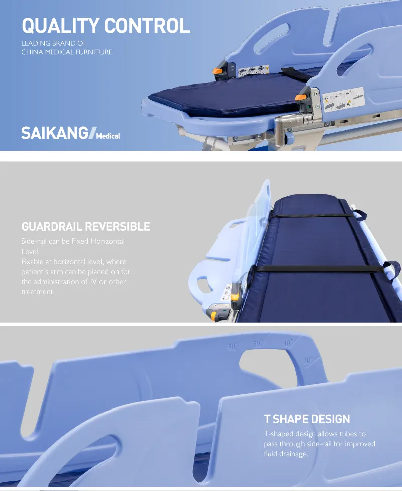 Hospital Emergency Transfer Trolley Clinical Manual Transfer Cart