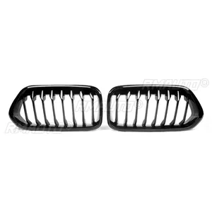 1 Par de Rejillas Delanteras Negras de Una Sola Línea para BMW F39 X2 M35i XDrive20d XDrive28i SDrive20i 2018 2019 2020, Negro Brillante - Product Image 3