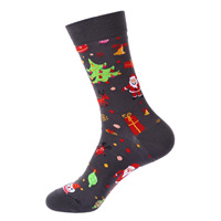 Chaussettes de Noël en coton respirant à séchage rapide pour hommes et femmes, style automne, motif dessin animé drôle, Père Noël, bonhomme de neige, renne