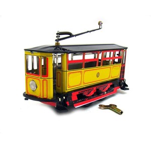 Mini décoration rétro en forme de tramway, jouet en étain à remonter, artisanat exquis, accessoire de jeu, objet de présentation, artisanat haut de gamme - Product Image 2