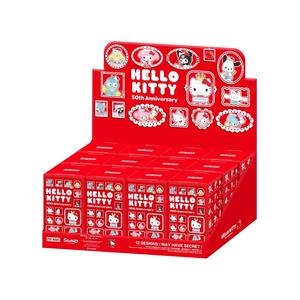 Original Popmart New Labubu San-Rio Familie Hallo Kittie 50. Jahrestag Serie Blind <span class=keywords><strong>Box</strong></span> Figur Display. - Product Image 1