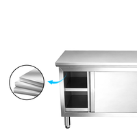 Kabinet Dapur besi tahan karat 304 desain Modular Modern ukuran kustom pintu geser penyimpanan komersial perlengkapan restoran Hotel