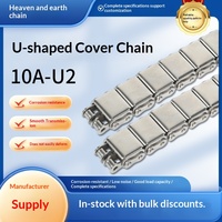 Chaîne de transmission à feuilles en acier inoxydable en forme de U, modèle 08B-20A, simple/double rangée, pour convoyeur à bande