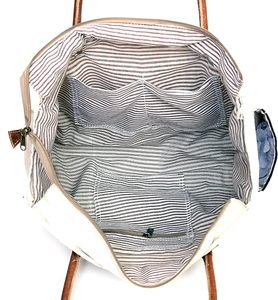 Durable Canvas and <b>Leather</b> Shoulder <b>Bag</b> for Women Large Tote Handbag for Laptop <b>Work</b> College Shopping Travel and Everyday Use - Product Image 5