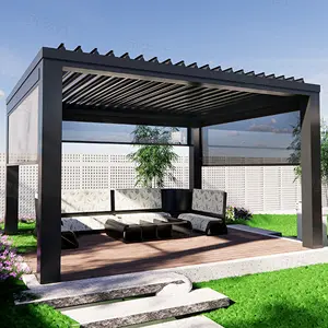 Cơ giới kim loại không thấm nước có thể thu vào mái hiên, vườn Cung Cấp nhôm PVC pergola mái hiên có thể thu vào mái/