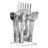 24pcs/set Small Waist Steak Knives & Forks & Spoons Stainless Steel Silverware  Set With Cutlery Tray, Great For Wedding Gift