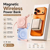 Batterie externe portable magnétique sans fil 10000mAh, charge rapide PD22.5W, mini chargeur avec écran LED, batterie Li-polymère