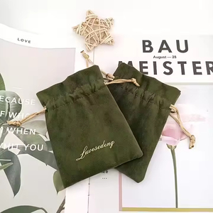 Custom Logo Green Velvet Gift <b>Bags</b> Thicker Soft Jewelry Pouch for Watches Necklaces Economical <b>Dust</b> Sack for Weddings Parties - Product Image 4