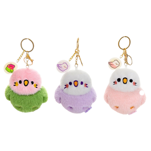 Ensemble de porte-clés en peluche d'oiseaux couineurs colorés, collection de breloques de sac <span class=keywords><strong>perroquet</strong></span> Kawaii, cadeau - Product Image 6