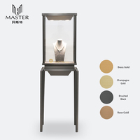 Vitrina de Joyería Personalizada MASTER de 55*45*172 cm, Vitrina de Vidrio Templado, Gabinete de Exhibición de Joyería de Acero Inoxidable Negro de Alta Gama