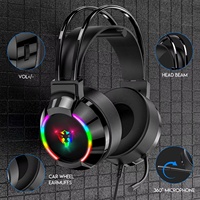 Nouveaux écouteurs filaires supra-auriculaires G606 2025 avec micro pour jeux PC, RGB lumineux, stéréo Hi-Fi, haut-parleurs dynamiques, réduction active du bruit