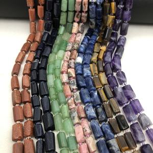 ลูกปัดหินธรรมชาติทรงกระบอกขนาดเล็ก 8x12 มม. ขอบตัดเหลี่ยม สำหรับทำเครื่องประดับ DIY วัสดุทำเครื่องประดับ ลูกปัด<span class=keywords><strong>พลอย</strong></span>หลวม - Product Image 2