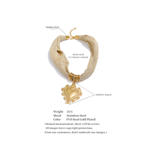 JINYOU 1049 유럽 스타일 스테인레스 스틸 18K 골드 도금 하트 펜던트 보석 목걸이 폴리에스터 목걸이 - Product Image 6