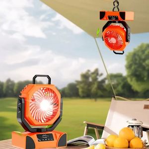 Ventilateur de table USB rechargeable 20000mAh avec lumière LED, oscillation automatique, télécommande sans fil, pour camping et refroidissement d'air - Product Image 6