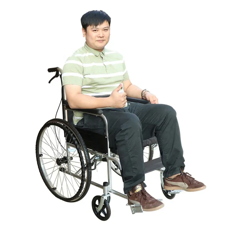 عالية الجودة طوي الإطار المعدني كرسي متحرك للطي اليدوي كرسي بعجل من الألومنيوم مع أصيص