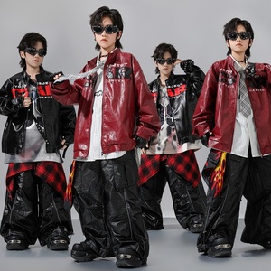 Conjunto de Chaqueta de Cuero de Hip-hop para Niños y Niñas, Traje de Actuación de Danza Jazz y Street <span class=keywords><strong>Dance</strong></span>, Primavera-Verano 2026 - Product Image 1