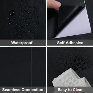 ORON DECO Self Adhesive Peel Stick <strong>Solid</strong> <strong>Colour</strong> <strong>Wallpaper</strong> Cheap 23.5 Inch X196.7inch <strong>Black</strong> Textured Rolls for Home Wall Panels - Product Image 6