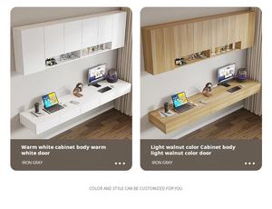 Bianco in stile moderno pannello di legno mobili su misura parete libreria scrivania per camera da letto cucina ufficio casa vendita calda in cina - Product Image 3