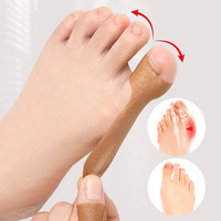Cinta elástica autoadhesiva para el dedo gordo del pie, protección transpirable de tela elástica color piel, parche para alivio del dolor del dedo gordo del pie