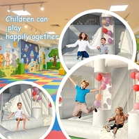 Château gonflable blanc avec toboggan, prix direct usine, vente en gros, idéal pour la location commerciale, les fêtes et les événements en extérieur