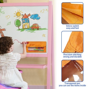Pizarra Magnética Portátil de Poliéster Blanca con Bolsillos de Almacenamiento, Cuadrada, Color Naranja, Suministro Exclusivo del Fabricante - Product Image 3