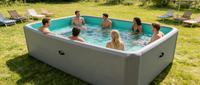 Grande piscine gonflable avec siège intégré pour les loisirs en plein air