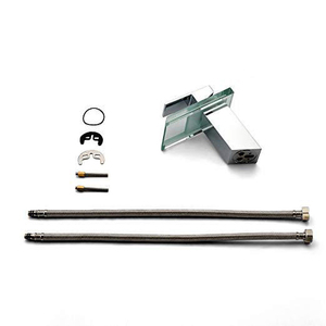 Fabrika yüksek kaliteli cam LED batarya Led lavabo muslukları Led batarya soğuk ve sıcak su karıştırma - Product Image 5