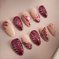 Uñas Postizas a Presión, 30 Piezas, Venta al por Mayor, Logotipo Personalizado, ABS, Cobertura Completa, Diseño Almendrado, Ataúd, Francés, Ojo de Gato, Reutilizables, Arte de Uñas, Manicura