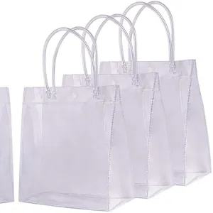 PVC Gift Bags Shopping Tote Bags Transparent Clear Plastic Bulk Plastic with Handles Sdootjewelry 36 Pack Shenzhen Security 80g