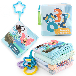 <span class=keywords><strong>Libro</strong></span> de tela lavable, <span class=keywords><strong>libro</strong></span> de actividades suaves de educación temprana con anillos de mordedor, juguete de aprendizaje cognitivo, animales, insectos y carreras - Product Image 5