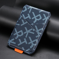 Porte-cartes en cuir PU avec blocage RFID, étui de téléphone multi-fentes, motif lettre, unisexe, organisateur minimaliste de qualité supérieure
